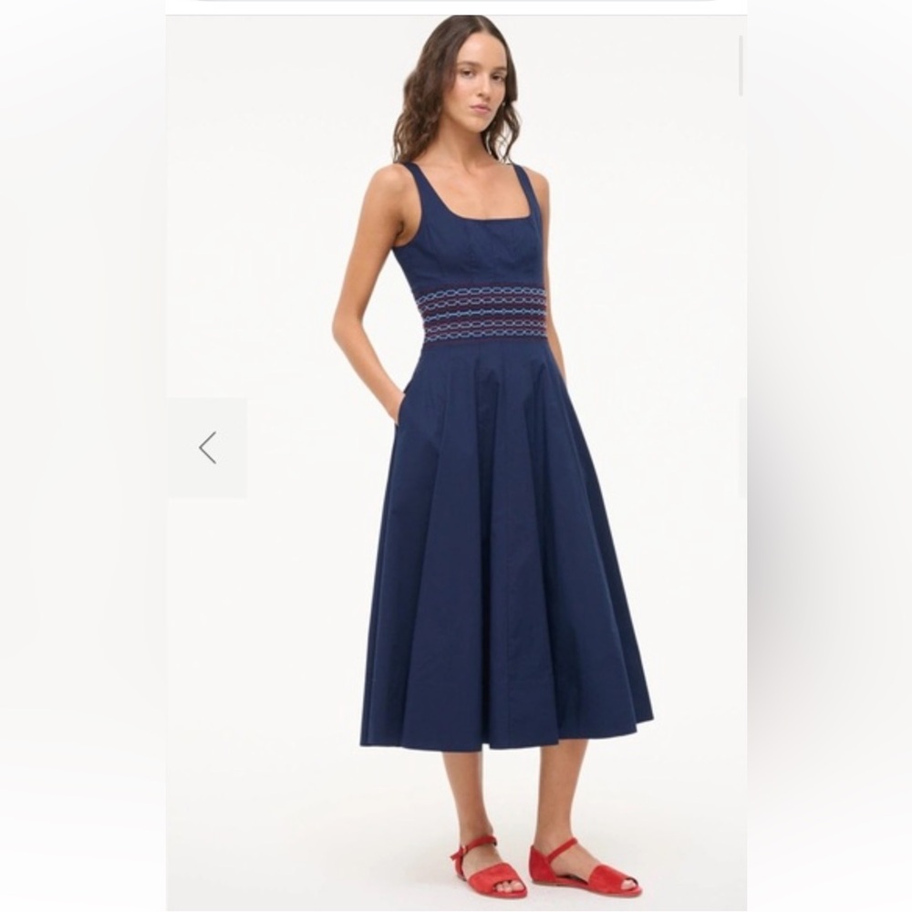 STAUD Navy Blue Sleeveless Dress - Picture 2 of 10